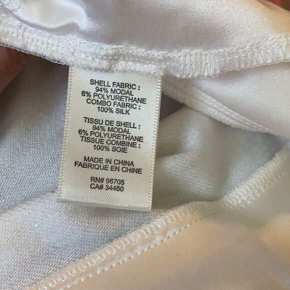 NWT Rebecca Taylor White Longsleeve Terry Silk Top Size Medium - Picture 4 of 4